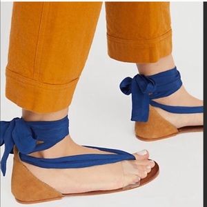 Free People Women's Blue Barcelona Wrap Sandal